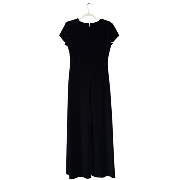 VINTAGE J.R. Nites Beaded Maxi Dress Gown Size 6 Black Formal Whimsigoth 90s Y2K - Picture 6 of 8